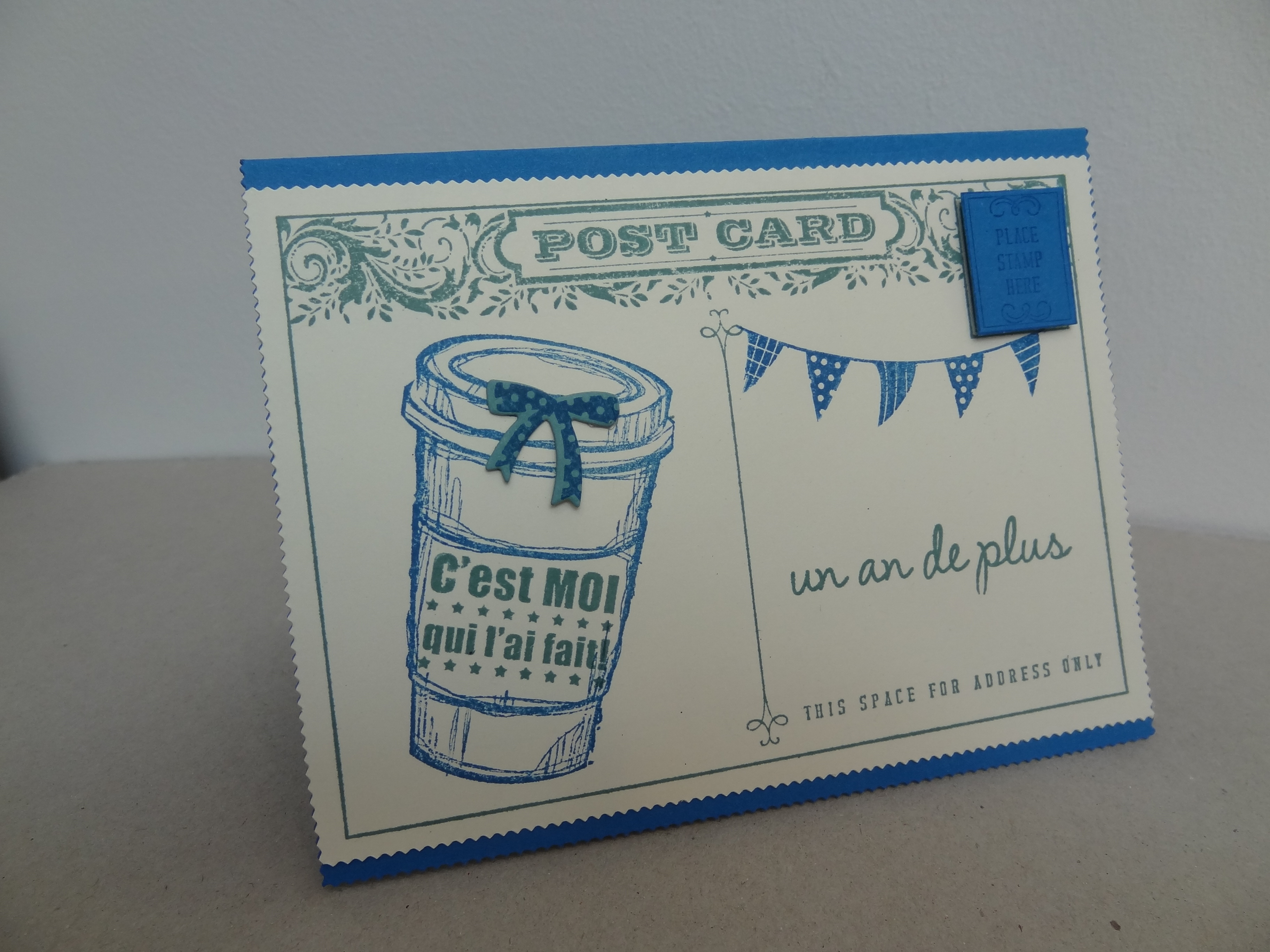 Carte avec produits stampin'up! tampon post card