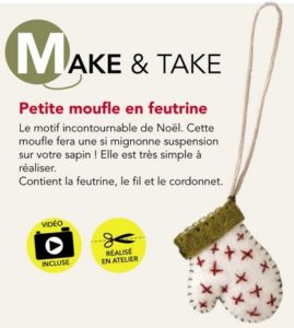 Make and tape petite mouffle en feutrine filaé
