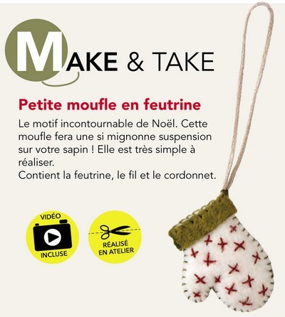 Make and tape petite mouffle en feutrine filaé 