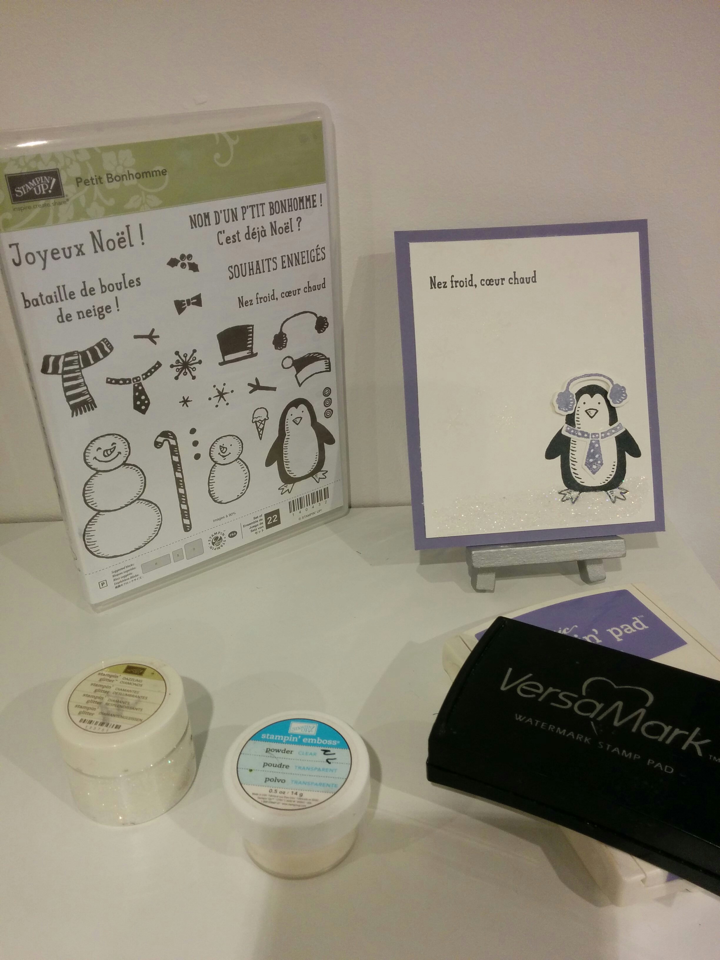 petite carte avec set de tampon stampin'up petit bonhomme