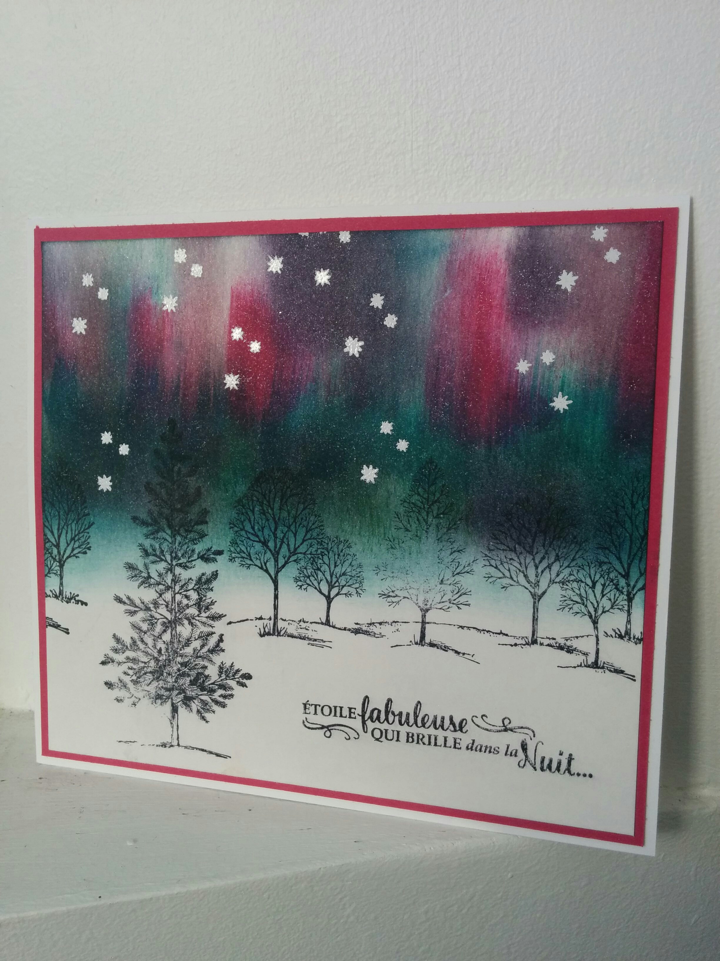 une carte avec le set de tampons lovely as a tree stampin'up