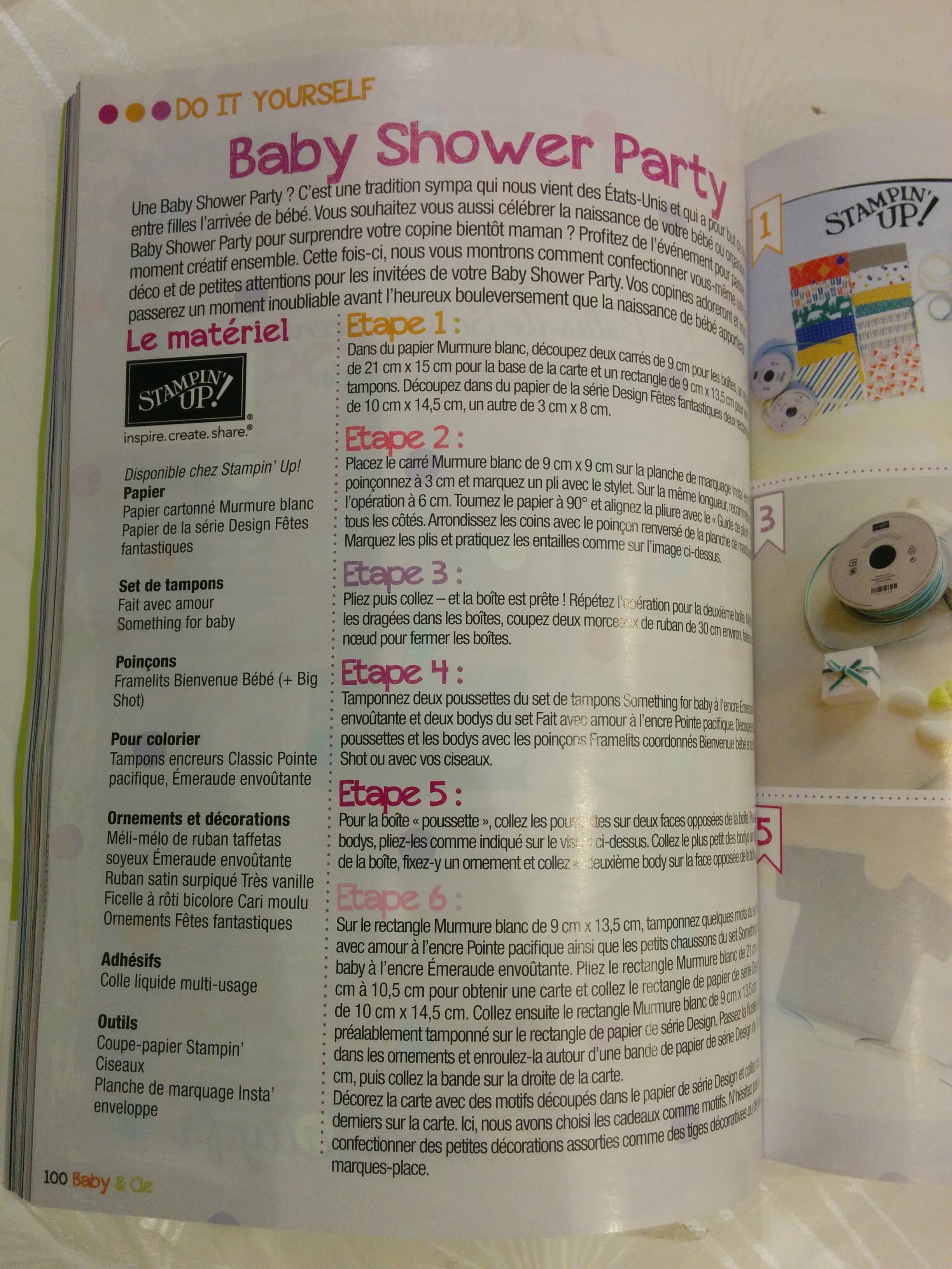 mon tuto dans le magasine sobaby stampinup