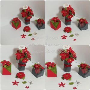 bouquet de fleur avec son vase poinsettia
