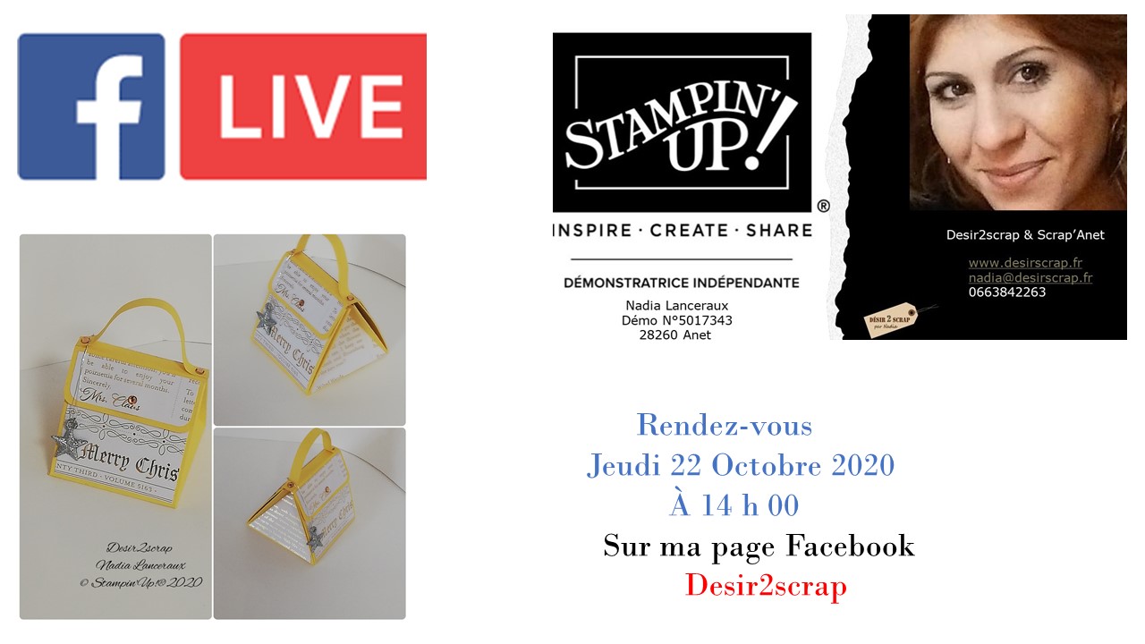 live facebook tuto sac a main stampinup