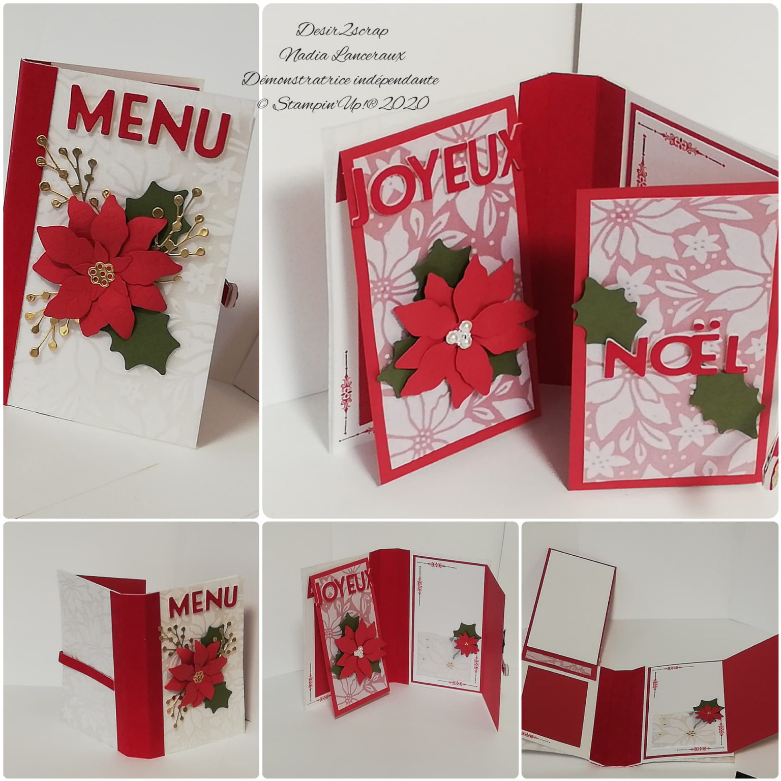 Tutoriel mon Menu de Noël Stampin'Up! Désir 2 scrap